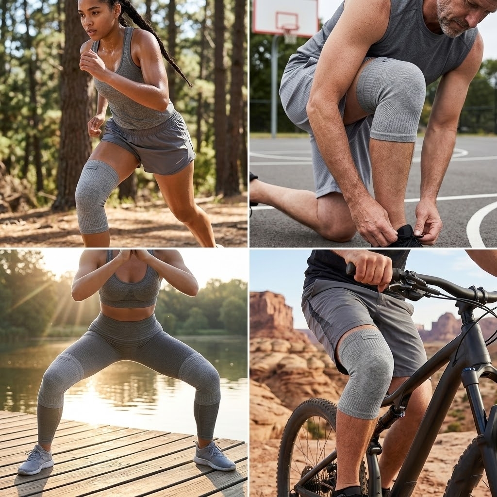 🏆 Knee Compression Support Sleeve - Breathable Sports Knee Brace for Running, Gym & Pain Relief
