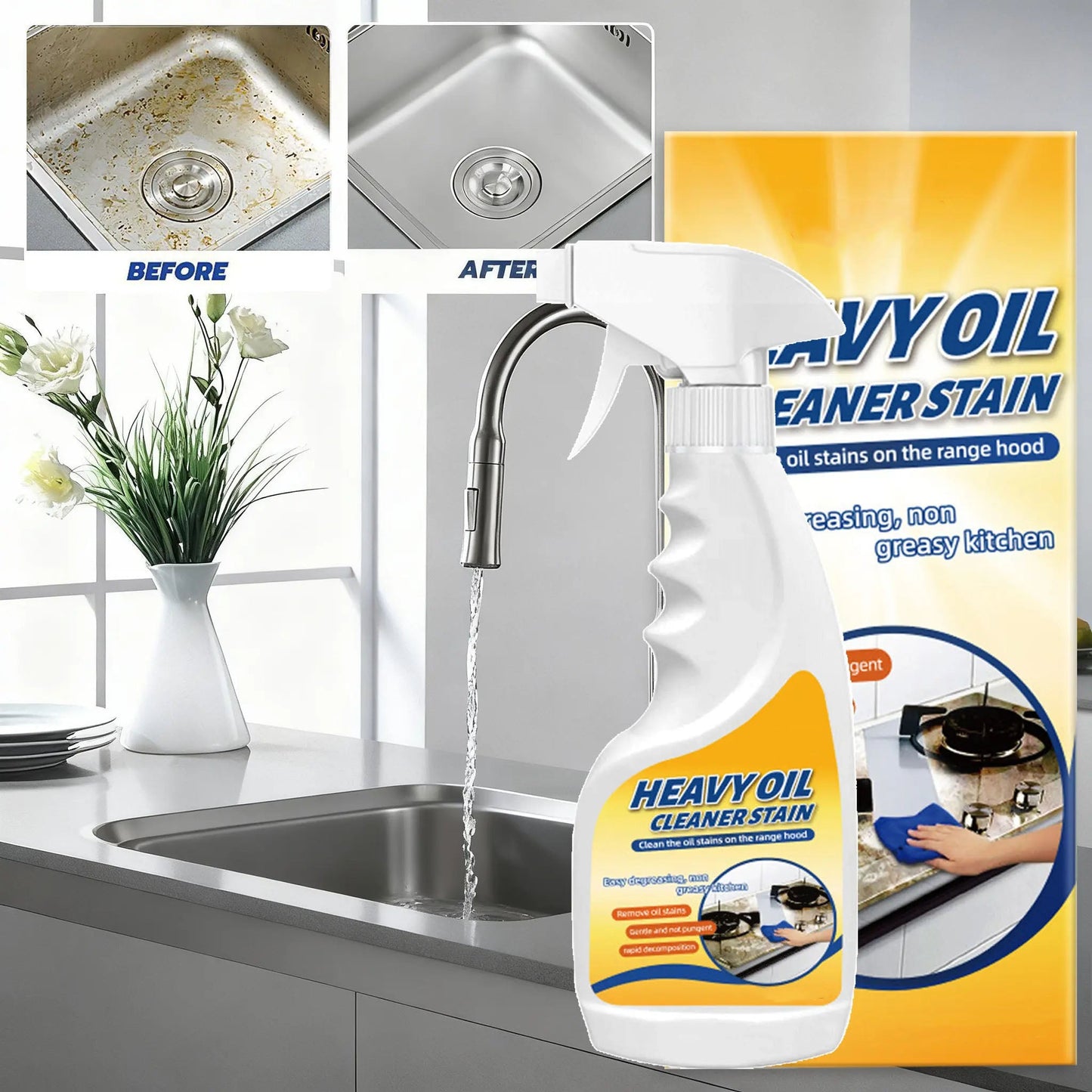 🔥 Powerful Kitchen Degreaser Spray | Instantly Dissolves Tough Grease & Grime ✨