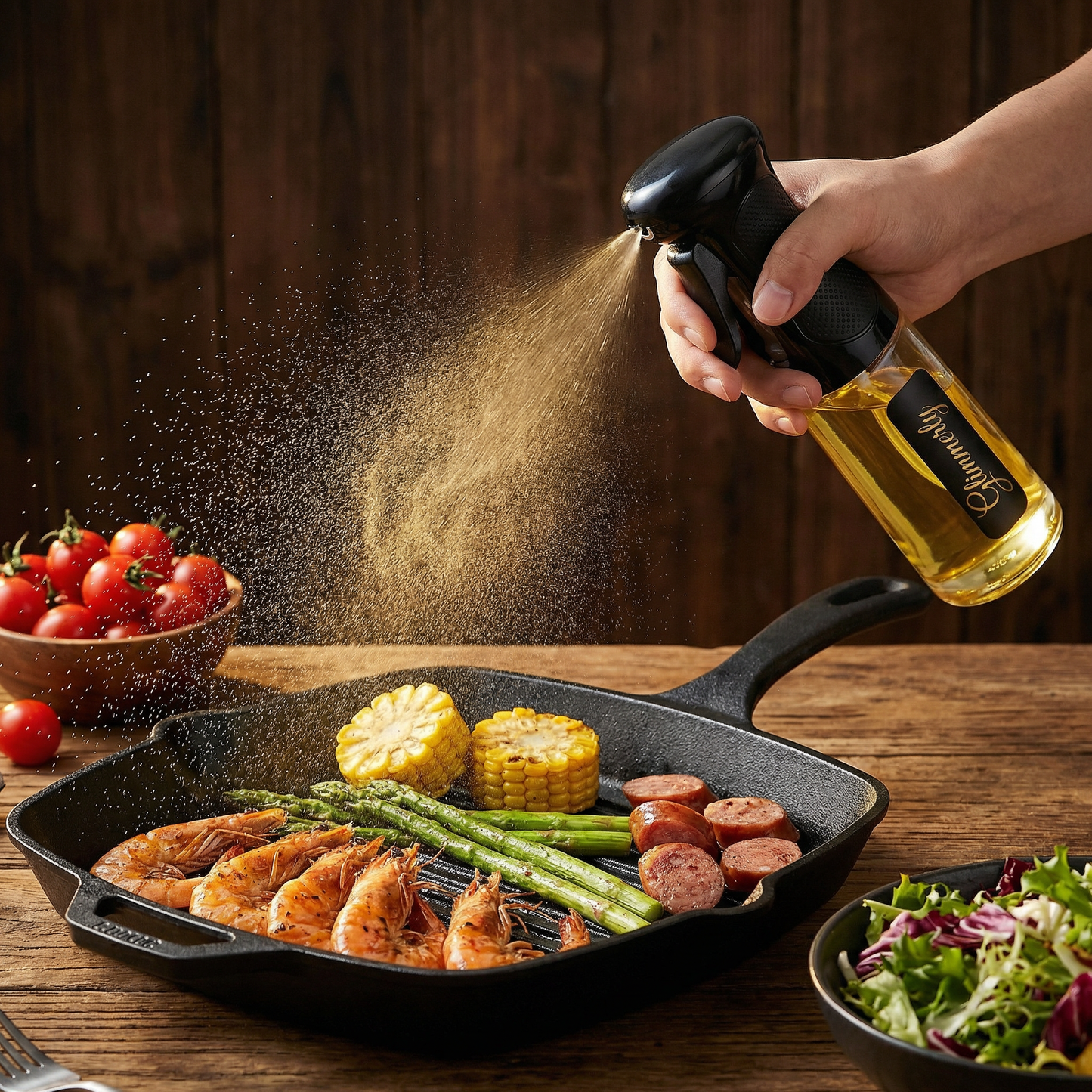 Multi-Purpose Oil Mist Sprayer for Cooking - BPA-Free Glass Oil Dispenser with Uniform Mist for BBQ & Salad