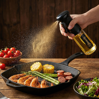 Multi-Purpose Oil Mist Sprayer for Cooking - BPA-Free Glass Oil Dispenser with Uniform Mist for BBQ & Salad