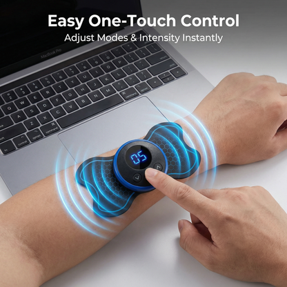 Portable TENS Unit Electric Muscle Stimulator - Mini Pulse Massager for Back, Neck & Shoulder Pain Relief