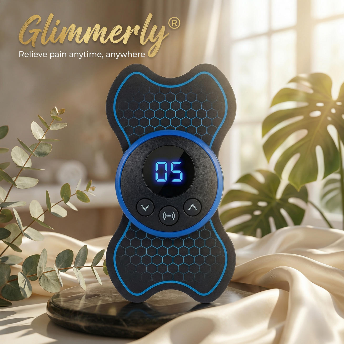 Portable TENS Unit Electric Muscle Stimulator - Mini Pulse Massager for Back, Neck & Shoulder Pain Relief