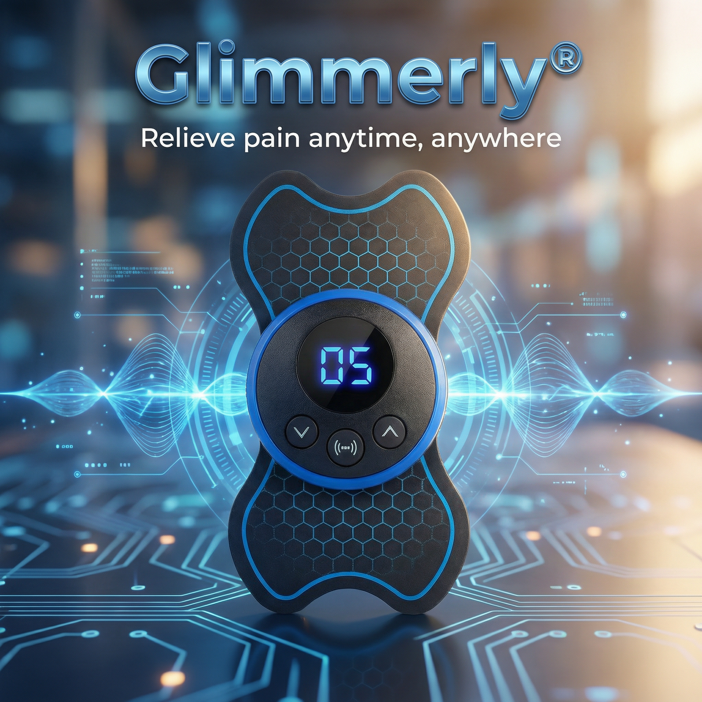 Portable TENS Unit Electric Muscle Stimulator - Mini Pulse Massager for Back, Neck & Shoulder Pain Relief