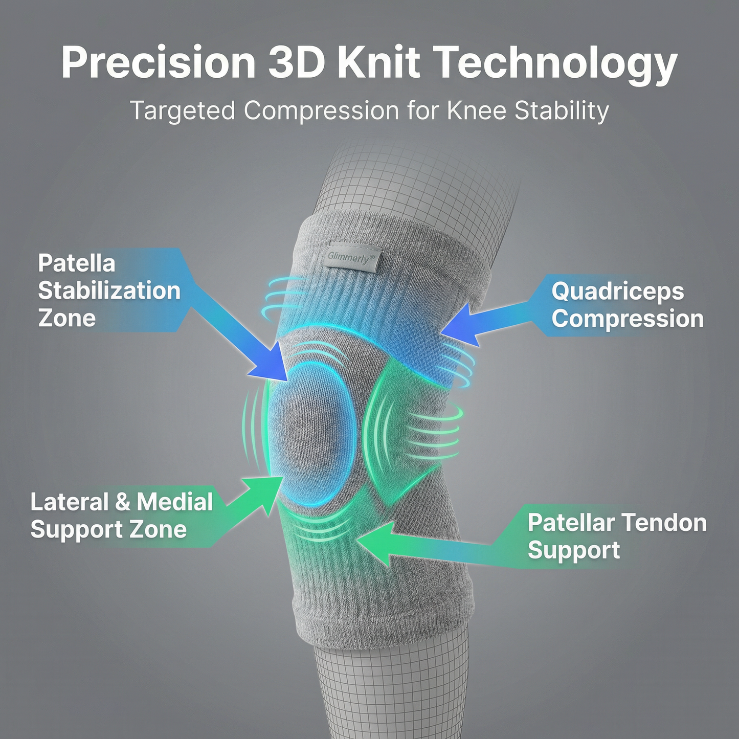 🏆 Knee Compression Support Sleeve - Breathable Sports Knee Brace for Running, Gym & Pain Relief