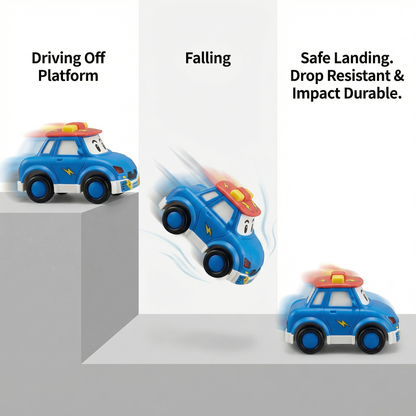 Friction Powered Mini Cartoon Racing Car Toys - No Battery Needed Pull Back Cars for Toddlers