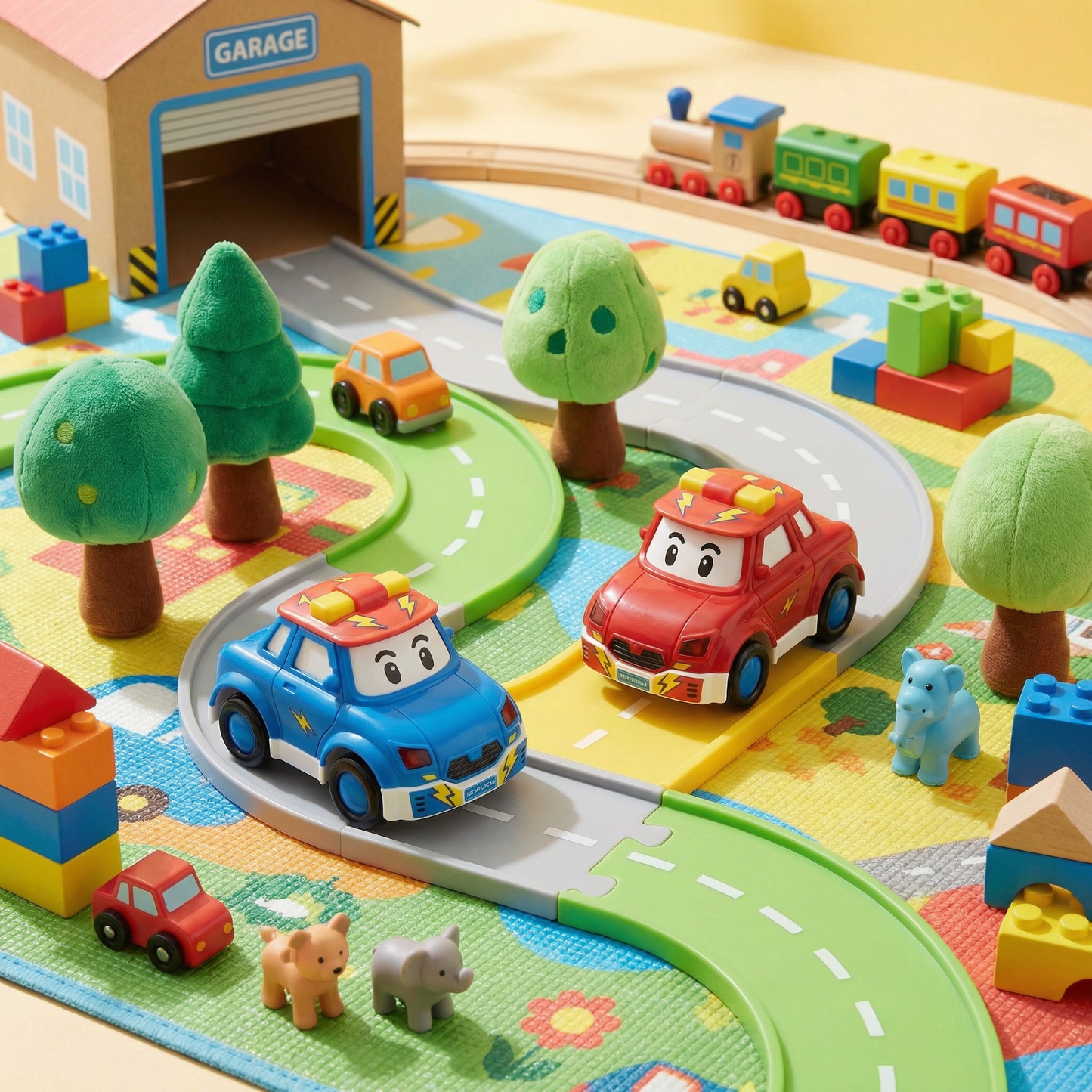 Friction Powered Mini Cartoon Racing Car Toys - No Battery Needed Pull Back Cars for Toddlers