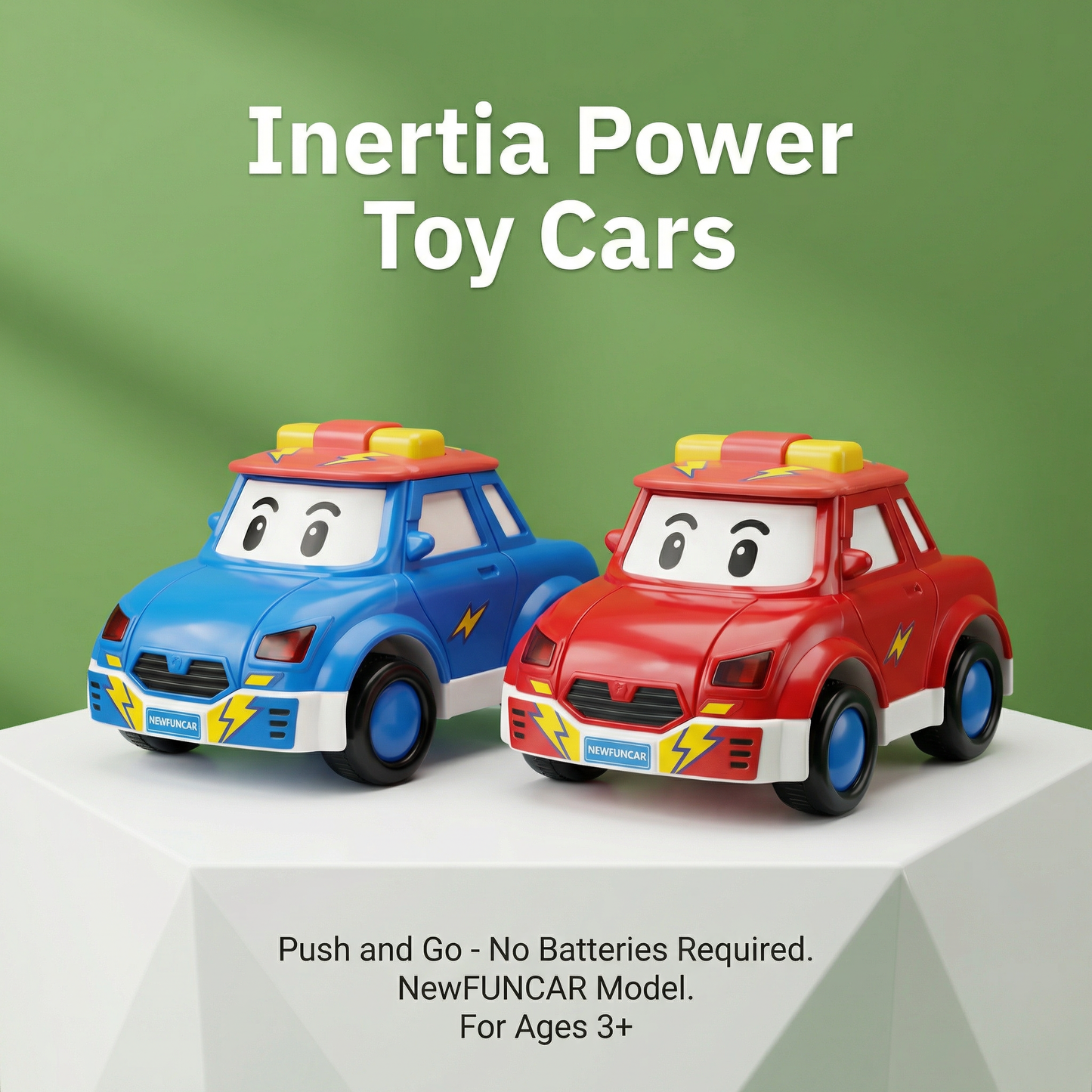 Friction Powered Mini Cartoon Racing Car Toys - No Battery Needed Pull Back Cars for Toddlers