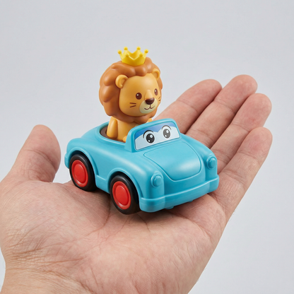 🚗 Cartoon Animal Push & Go Mini Cars - 4 Designs, No Battery Needed Toy for Toddlers