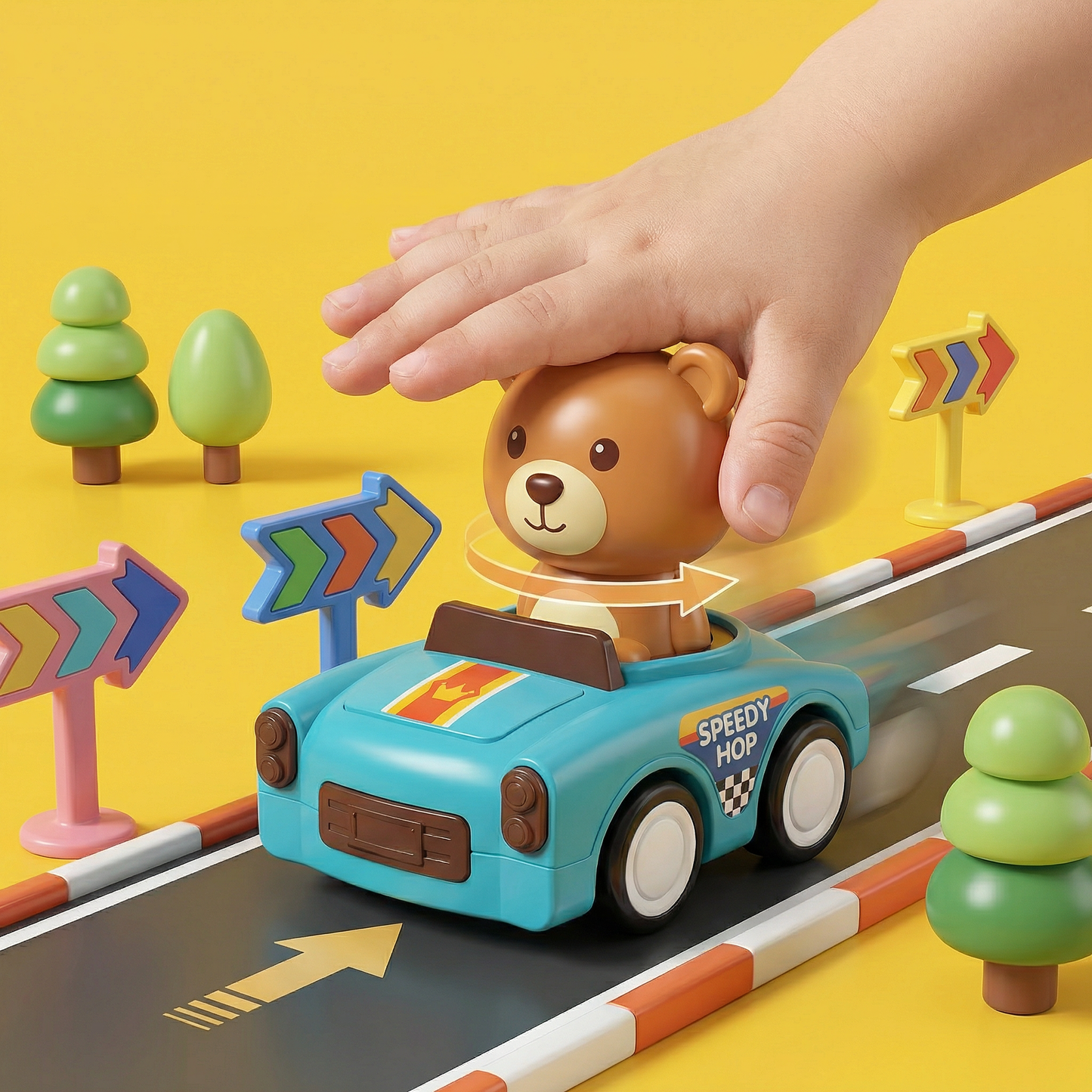 🚗 Cartoon Animal Push & Go Mini Cars - 4 Designs, No Battery Needed Toy for Toddlers