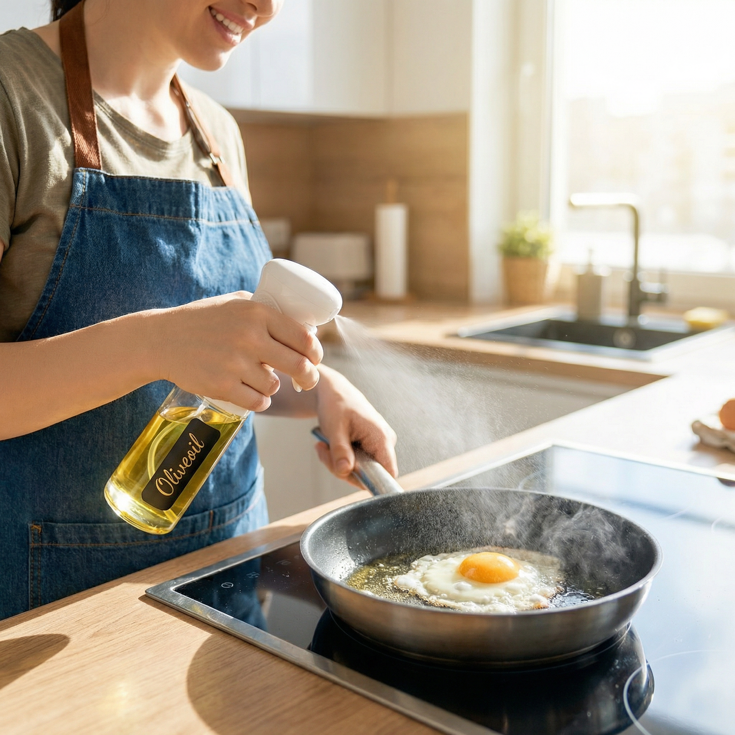 Multi-Purpose Oil Mist Sprayer for Cooking - BPA-Free Glass Oil Dispenser with Uniform Mist for BBQ & Salad