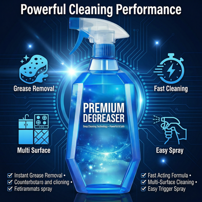 Professional Kitchen Degreaser Spray - Heavy Duty Multi-Surface Grease Cleaner for Stove, Range Hood & Countertop