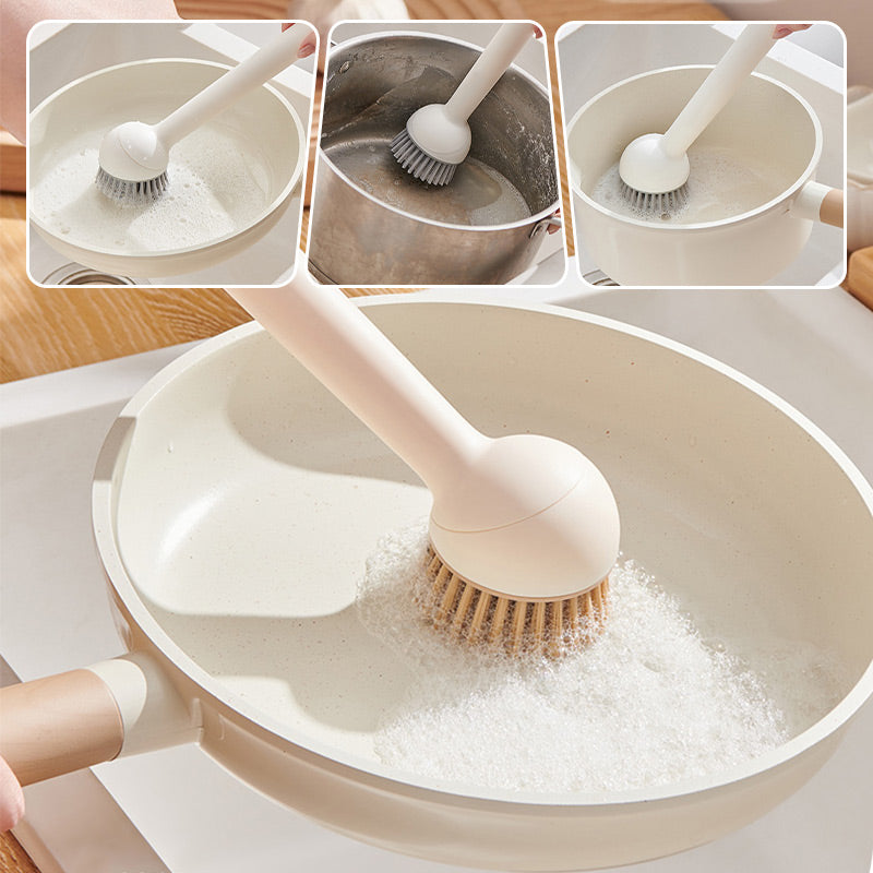 🍳 360° Rotatable Pot Brush Set - Hanging Dish Scrubber with Replaceable Heads for Pans, Pots & Sink