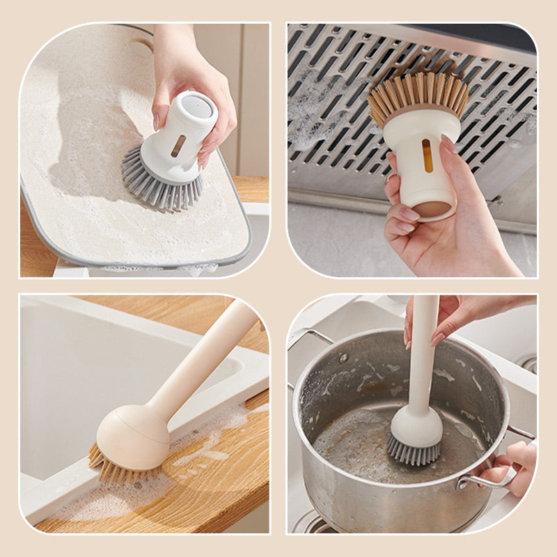 🍳 360° Rotatable Pot Brush Set - Hanging Dish Scrubber with Replaceable Heads for Pans, Pots & Sink