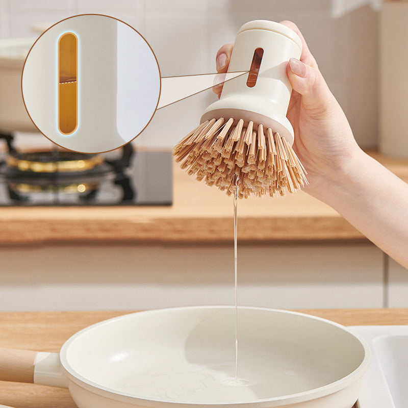 🍳 360° Rotatable Pot Brush Set - Hanging Dish Scrubber with Replaceable Heads for Pans, Pots & Sink