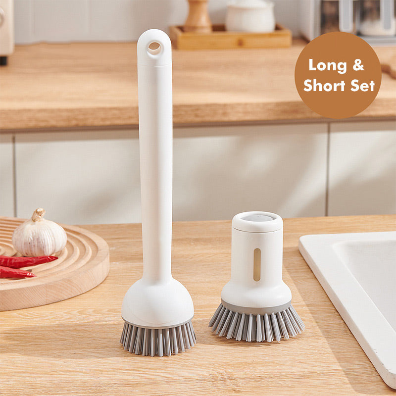 🍳 360° Rotatable Pot Brush Set - Hanging Dish Scrubber with Replaceable Heads for Pans, Pots & Sink