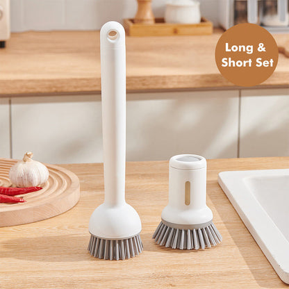 🍳 360° Rotatable Pot Brush Set - Hanging Dish Scrubber with Replaceable Heads for Pans, Pots & Sink